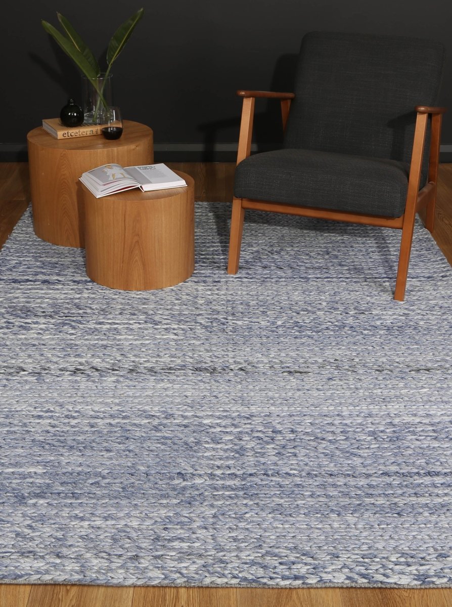 Grace Cue Blue Wool Blend Rug