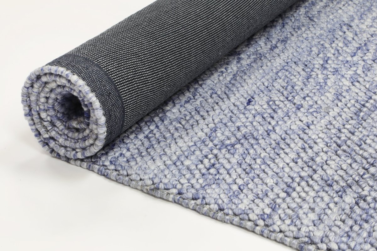 Grace Loopy Blue Wool Blend Rug