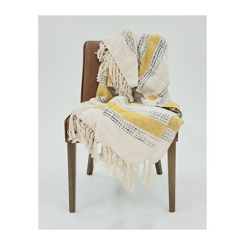 Gretel Mustard Throw 125x150cm THROWS | Ruggy