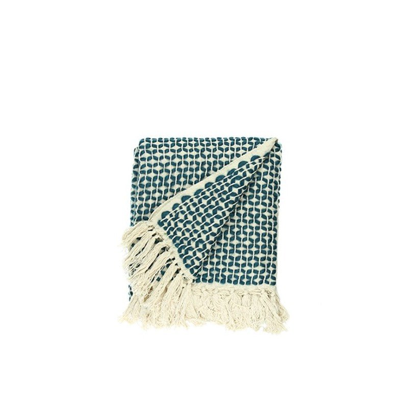 Heidi Knit Teale Blue Throw 125x150cm THROWS | Ruggy