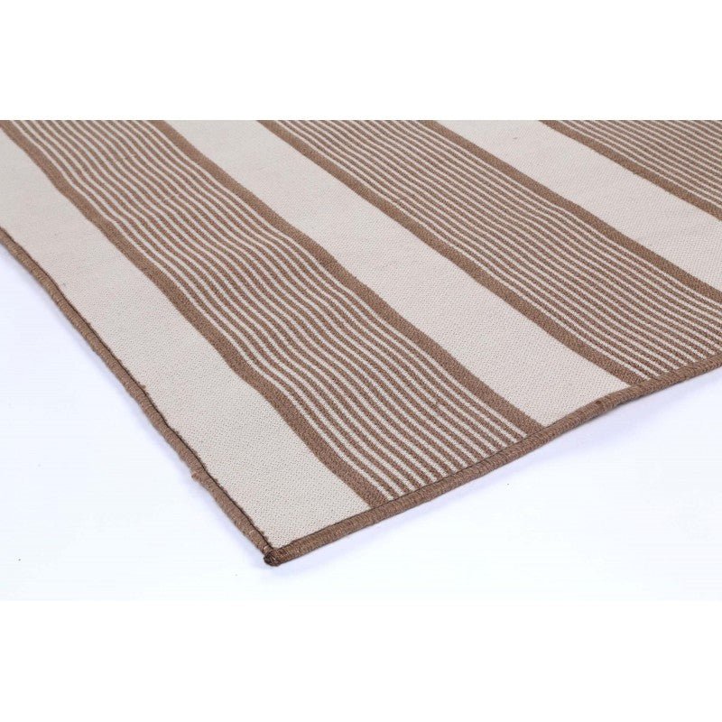 Indigo Taupe Stripe Indoor Outdoor Rug