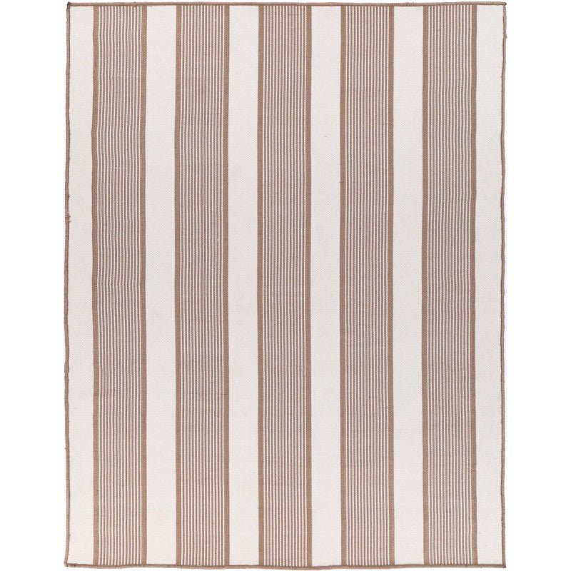 Indigo Taupe Stripe Indoor Outdoor Rug