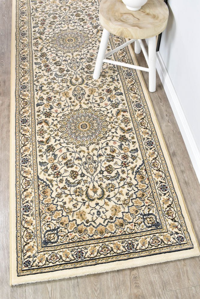 Daintree Floral Beige Hallway Runner