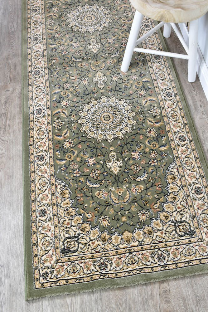 Kiama Traditional Green Hallway Runner