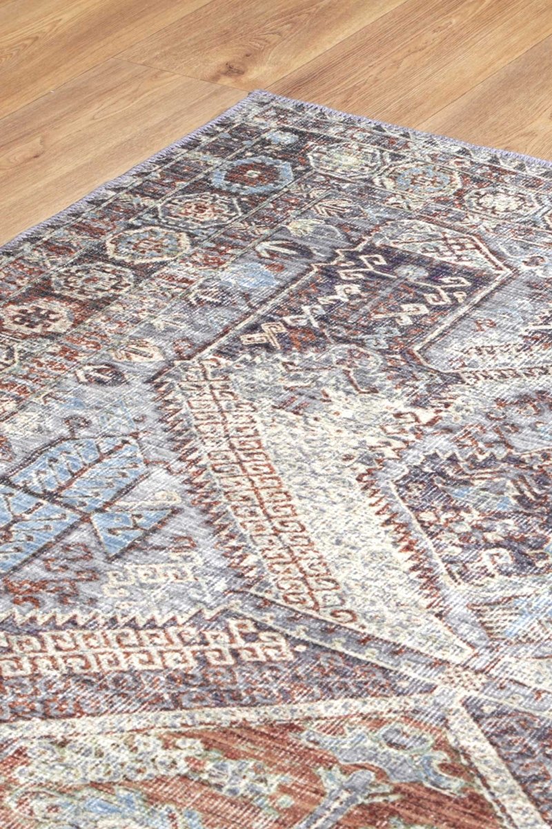 Le Grand Louvre Blue Washable Rug