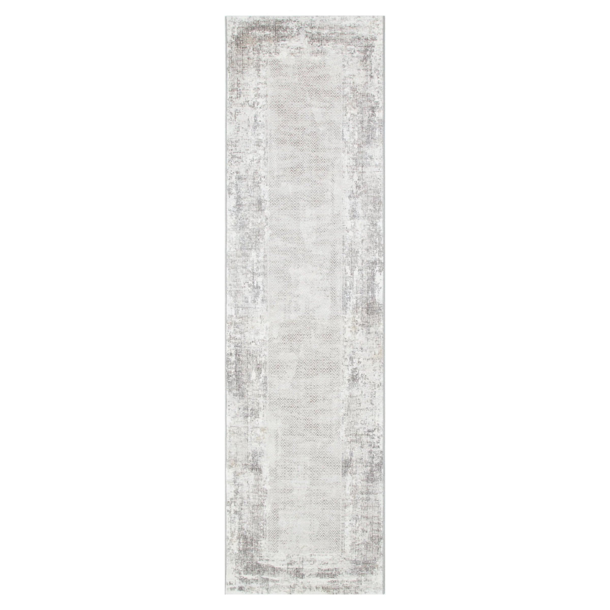 Liora Distressed Border Beige Grey Rug