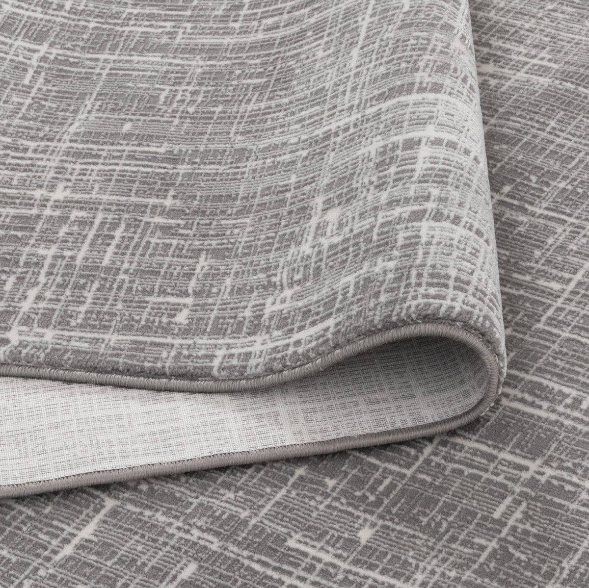 Liora Distressed Geo Lines Grey Rug