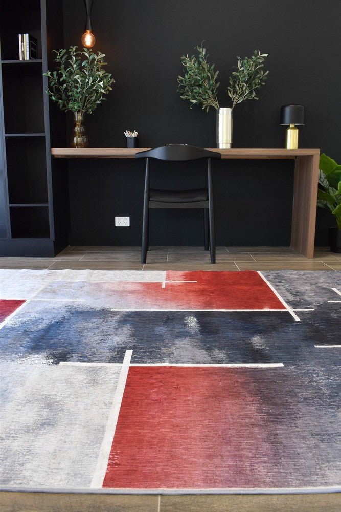 Lorien Red Ash Washable Rug
