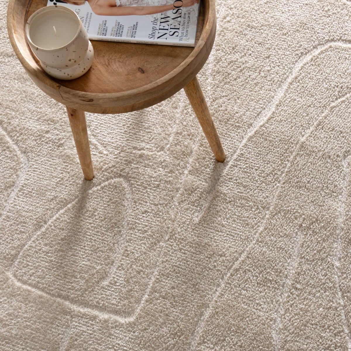 Luna Lines Cream Modern Rug