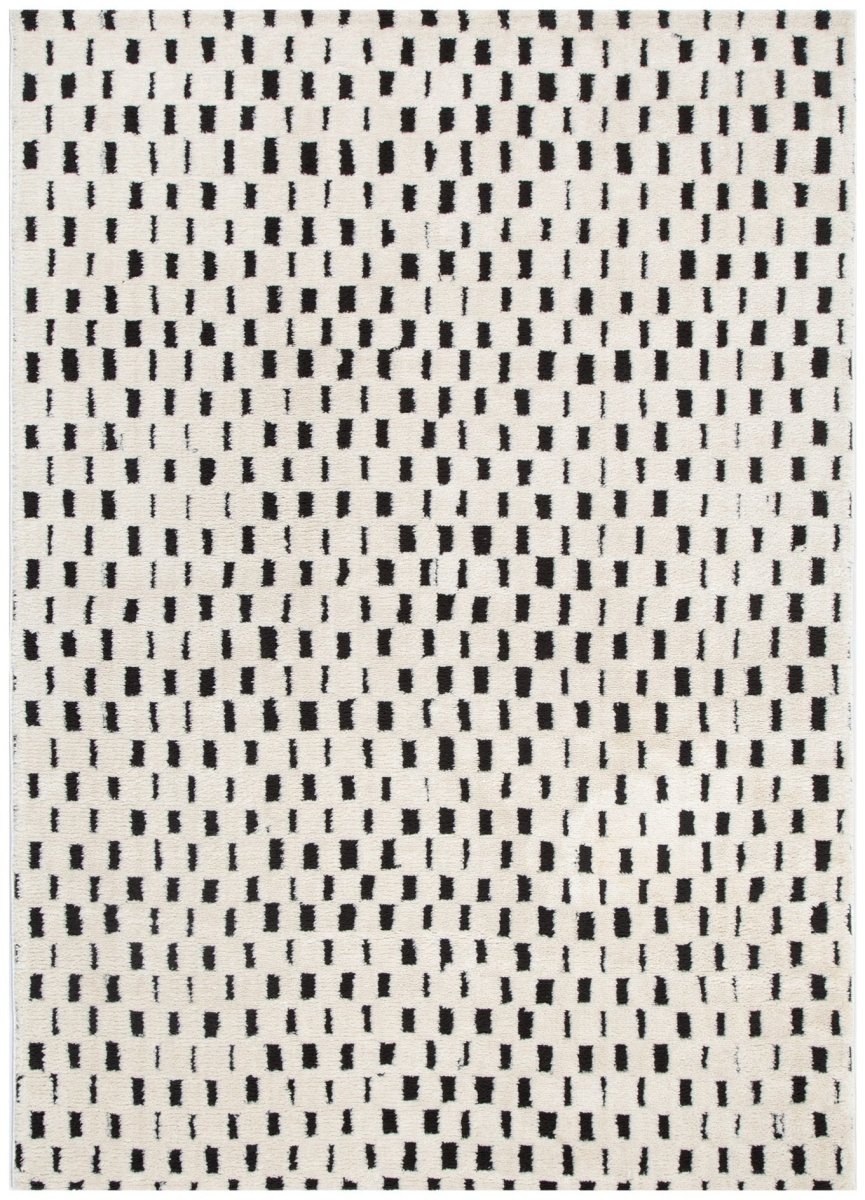 Luna Squares Black Cream Rug