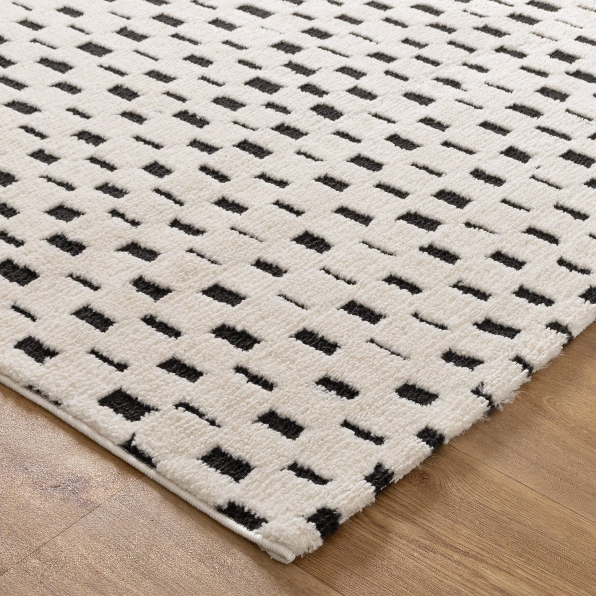 Luna Squares Black Cream Rug