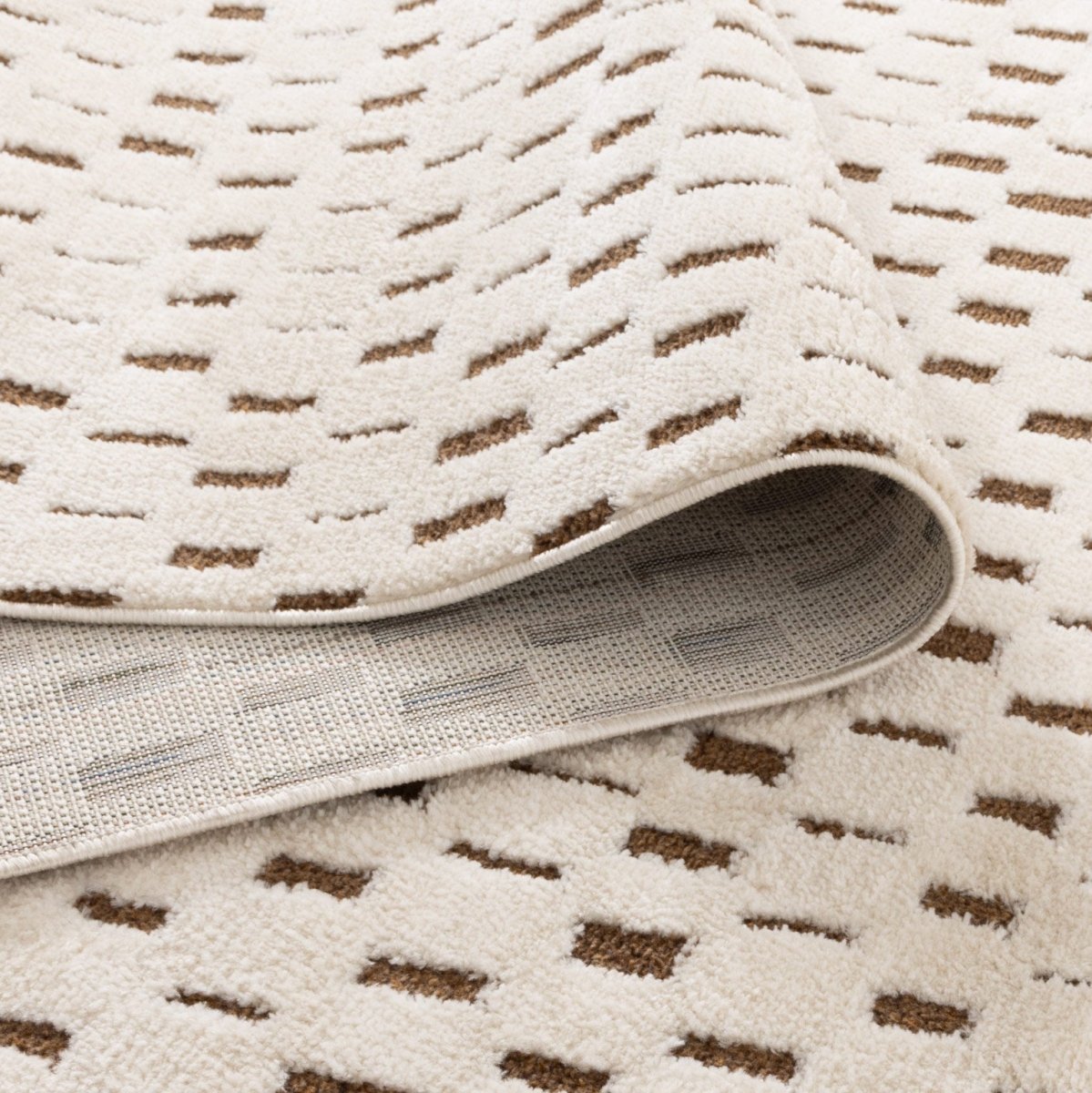 Luna Squares Brown Cream Rug