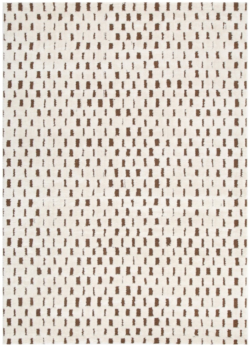 Luna Squares Brown Cream Rug