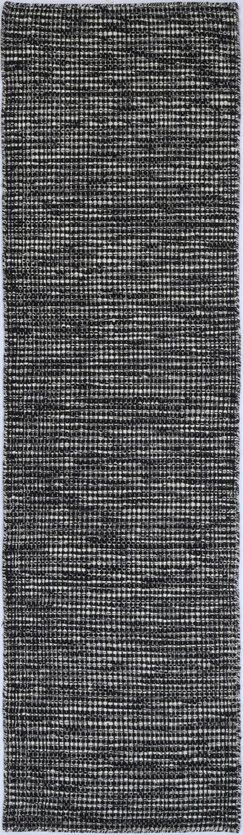 Majesty Black White Reversible Wool Hall Runner Runner | Ruggy