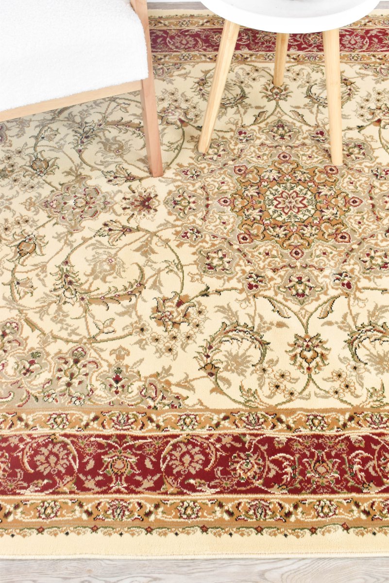 Marcel Cream Red Traditional Rug