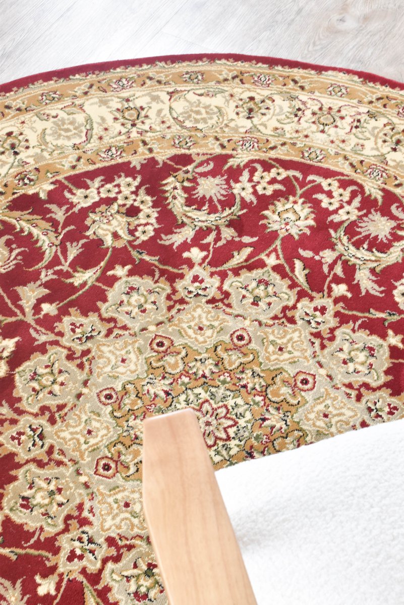 Marcel Red Traditional Round Rug