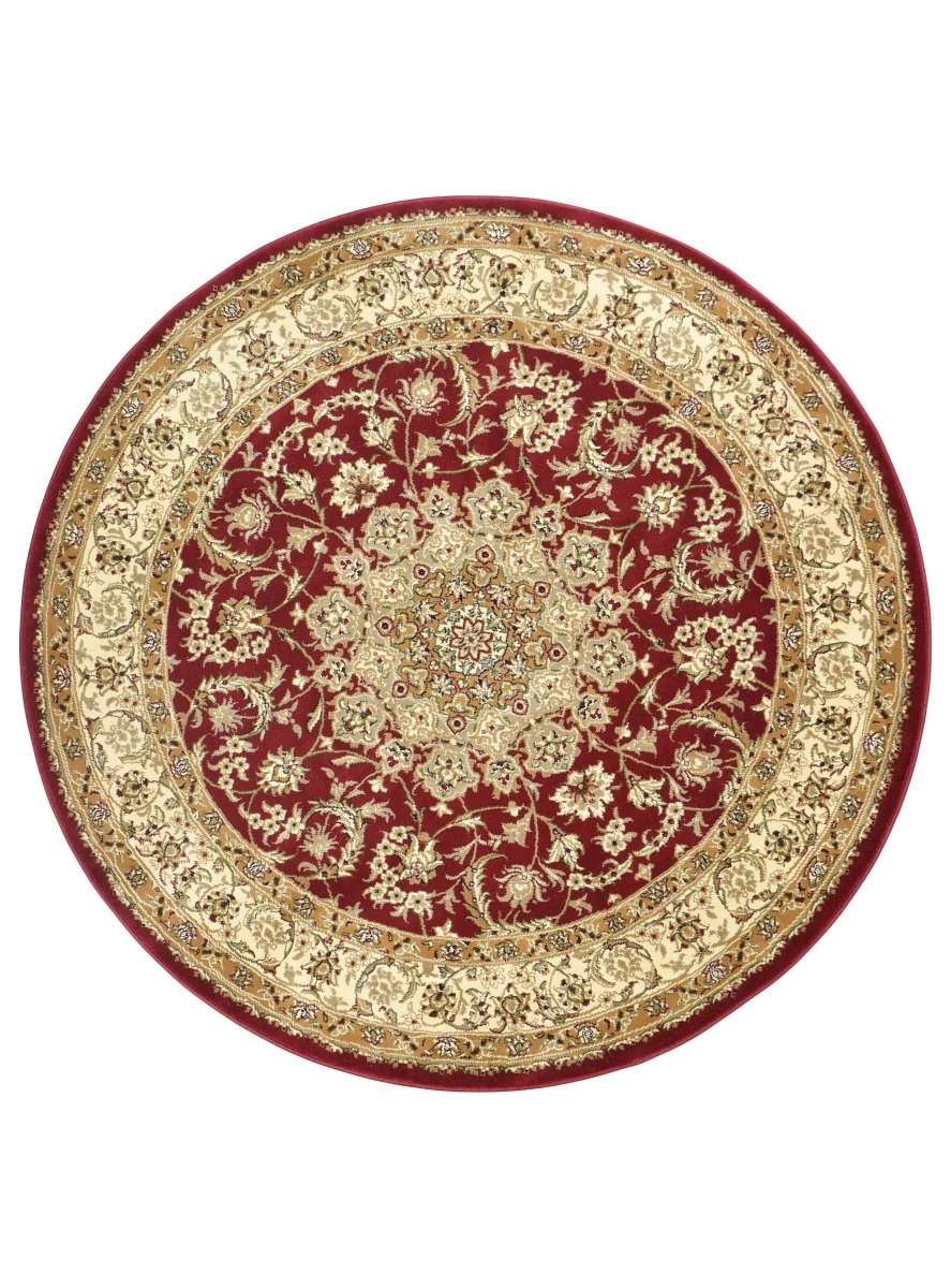 Marcel Red Traditional Round Rug