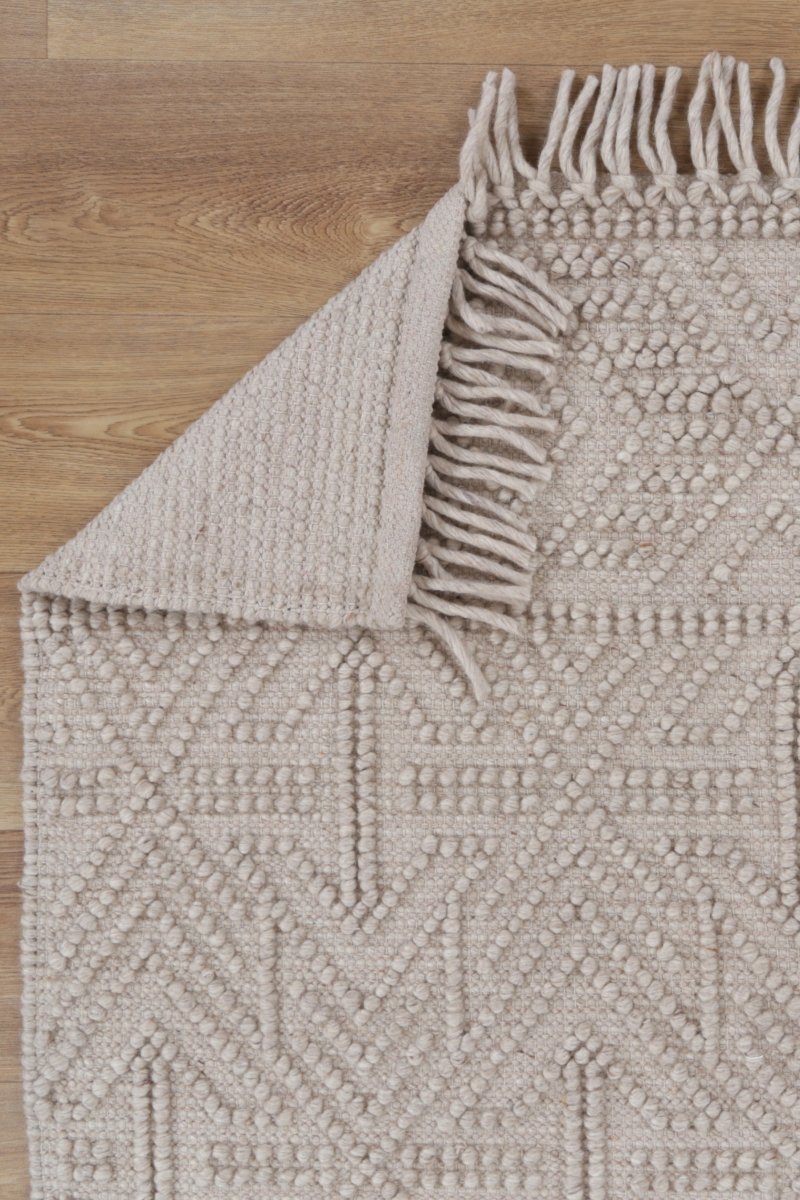 Marco Geometric Brown Wool Rug