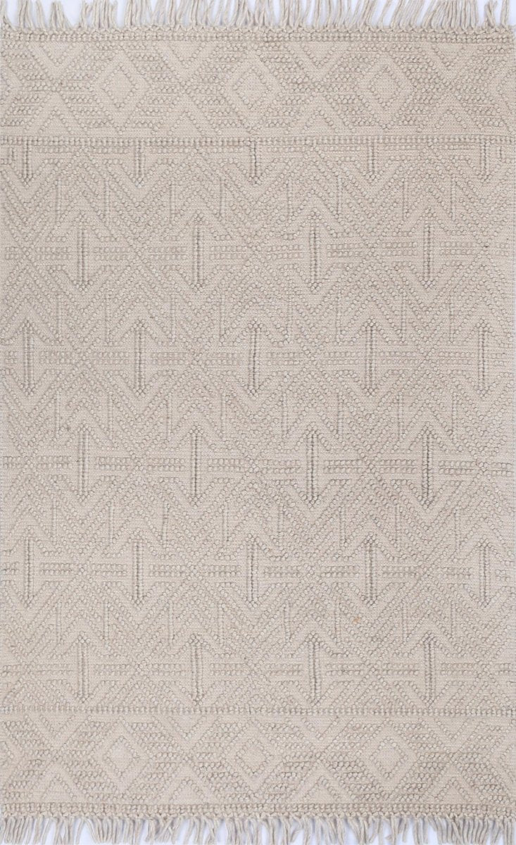 Marco Geometric Brown Wool Rug