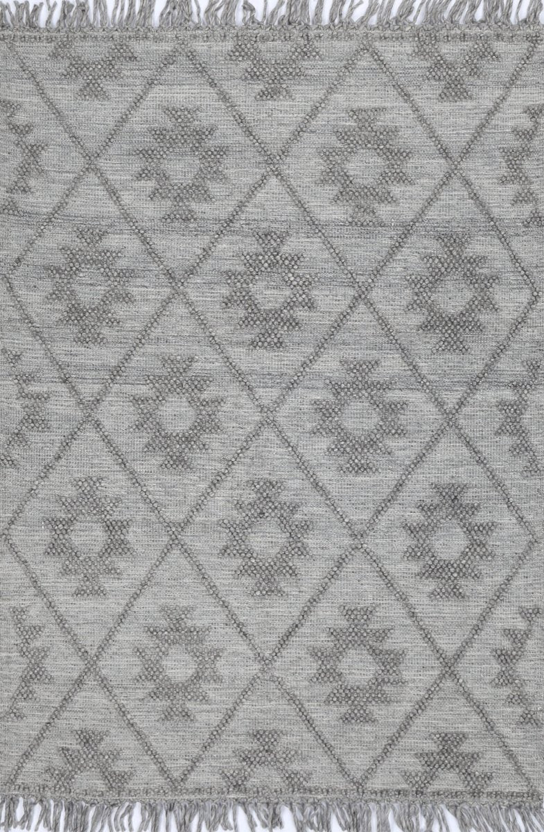 Marco Geometric Grey Multi Wool Rug