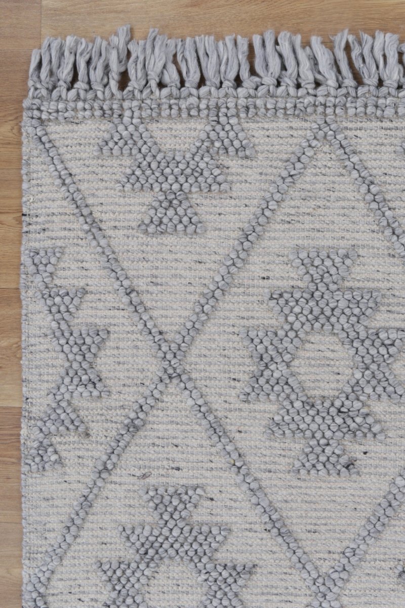 Marco Geometric Grey Wool Rug