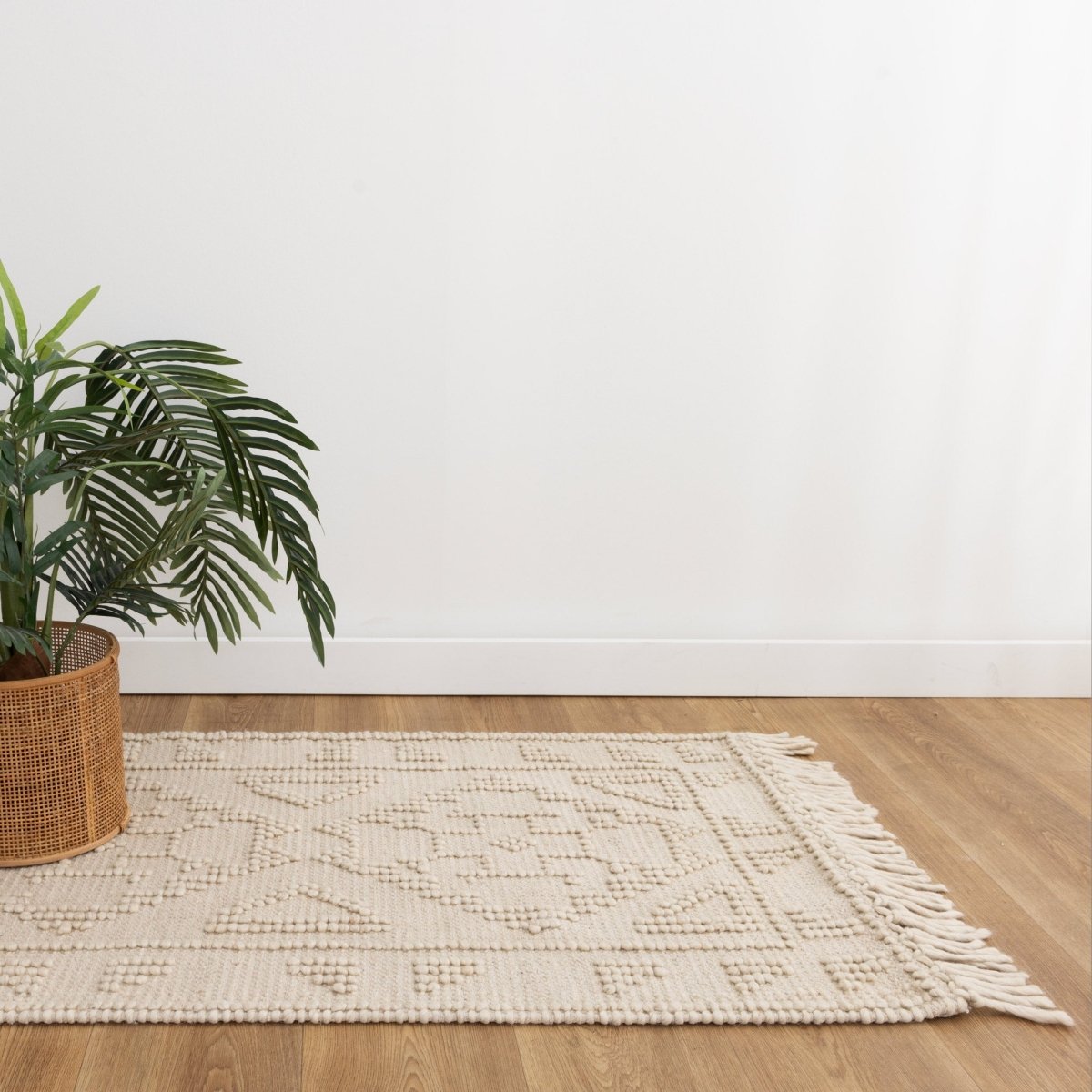 Marco Ornamental Beige Wool Rug