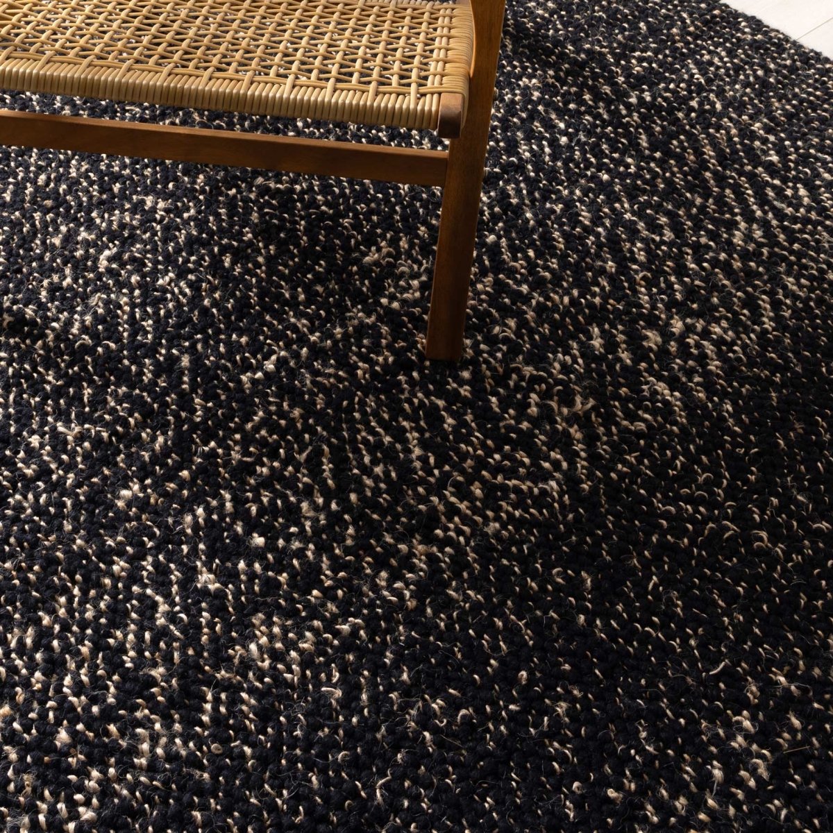 Meadow Black Jute and Wool Rug