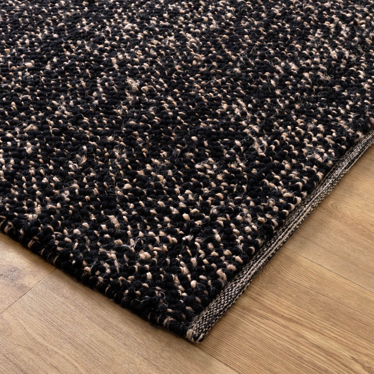 Meadow Black Jute and Wool Rug