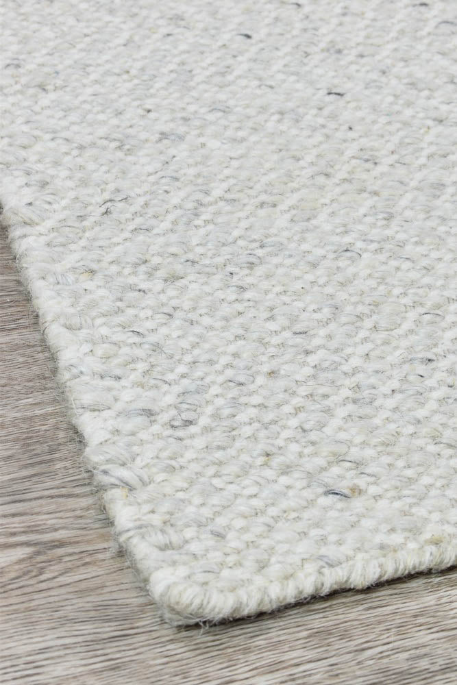 Mia Silver Ivory Wool Rug