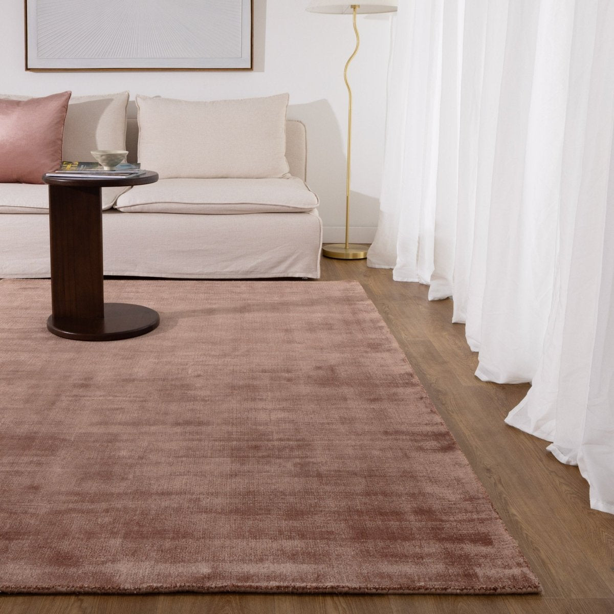 Mirra Rose Brown Viscose Rug