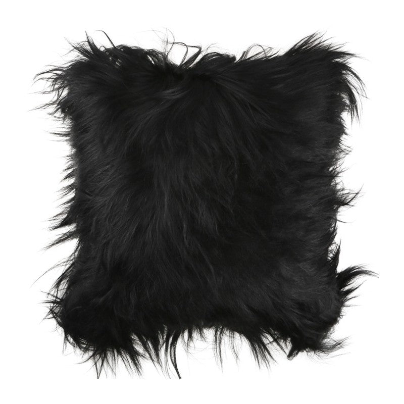 Molly Long Goat Fur Black Cushion 50x50cm CUSHIONS > Fur | Ruggy