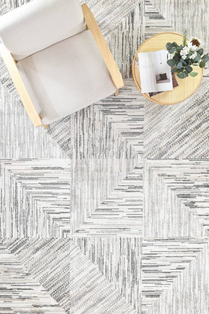 Nimbus Tiles Grey Modern Rug