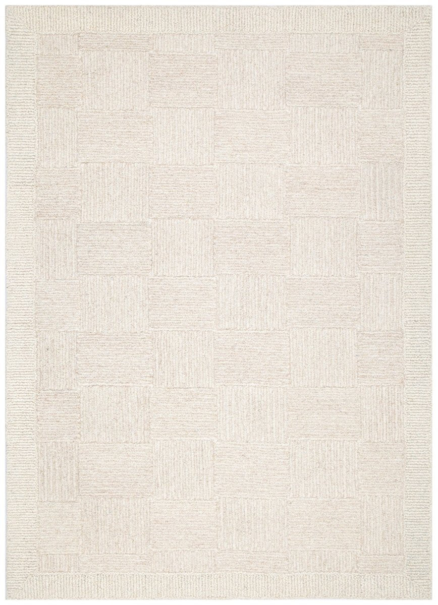 Nirvana Checkered Cream Wool Rug