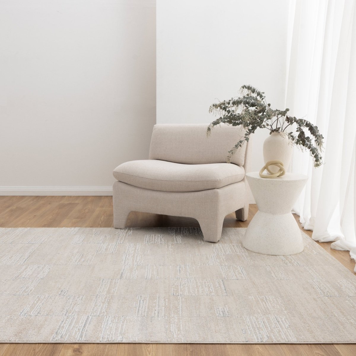 Nora Distressed Beige and Grey Rug