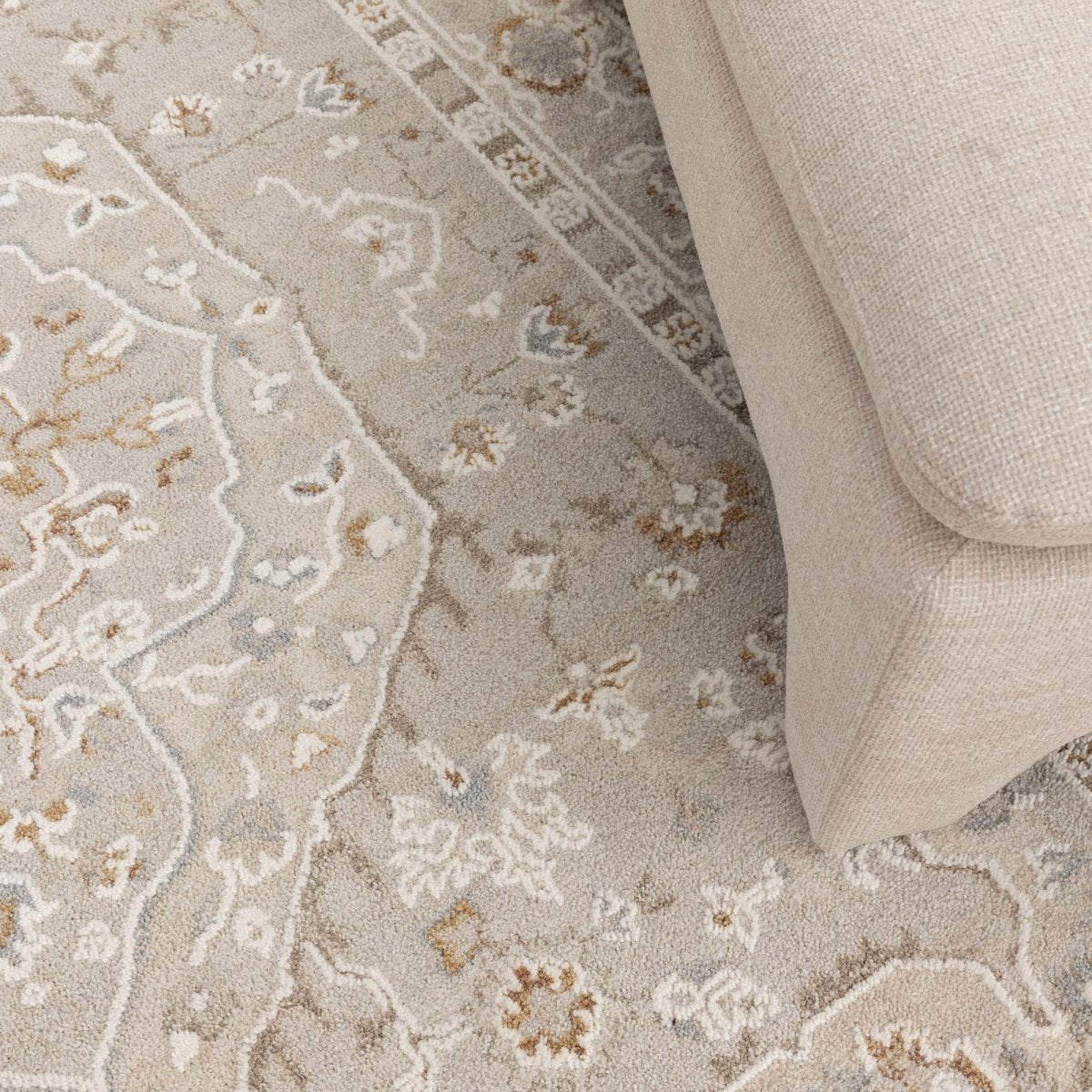 Nora Medallion Beige Multi Transitional Rug