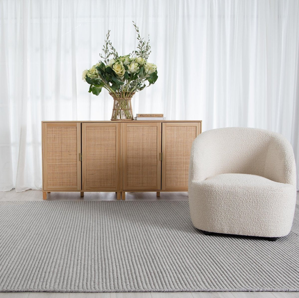 Oriana Cord Grey Wool Rug