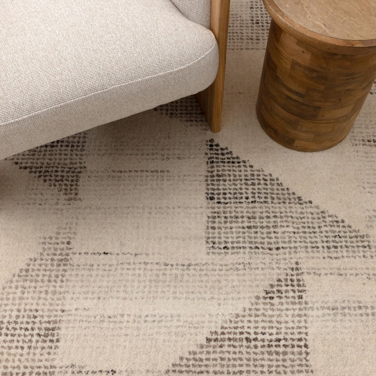 Orion Flecks Beige Wool Rug