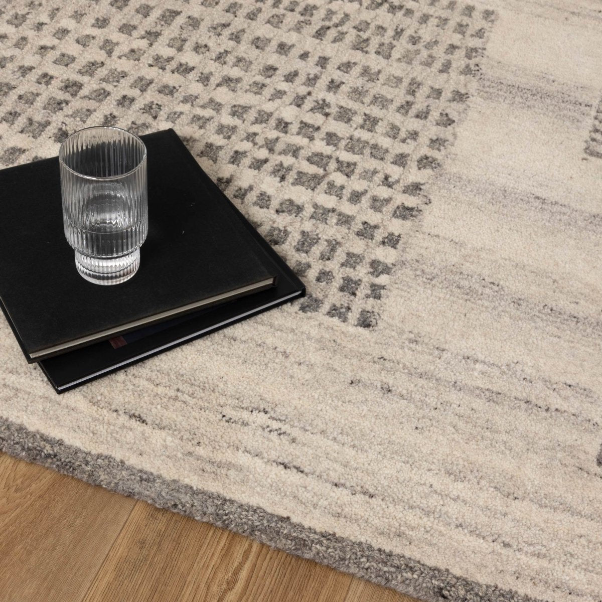 Orion Prism Grey Cream Wool Rug