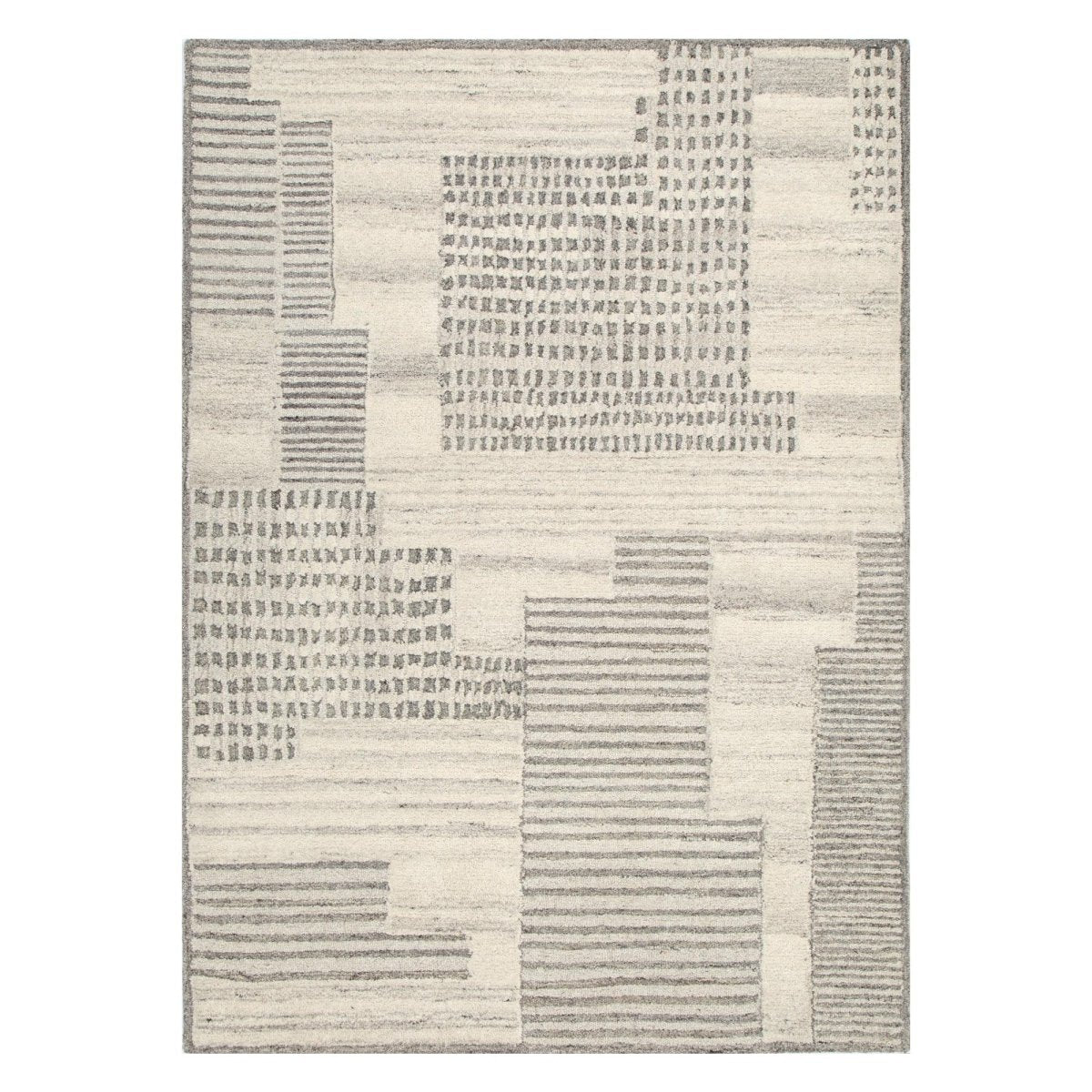 Orion Prism Grey Cream Wool Rug