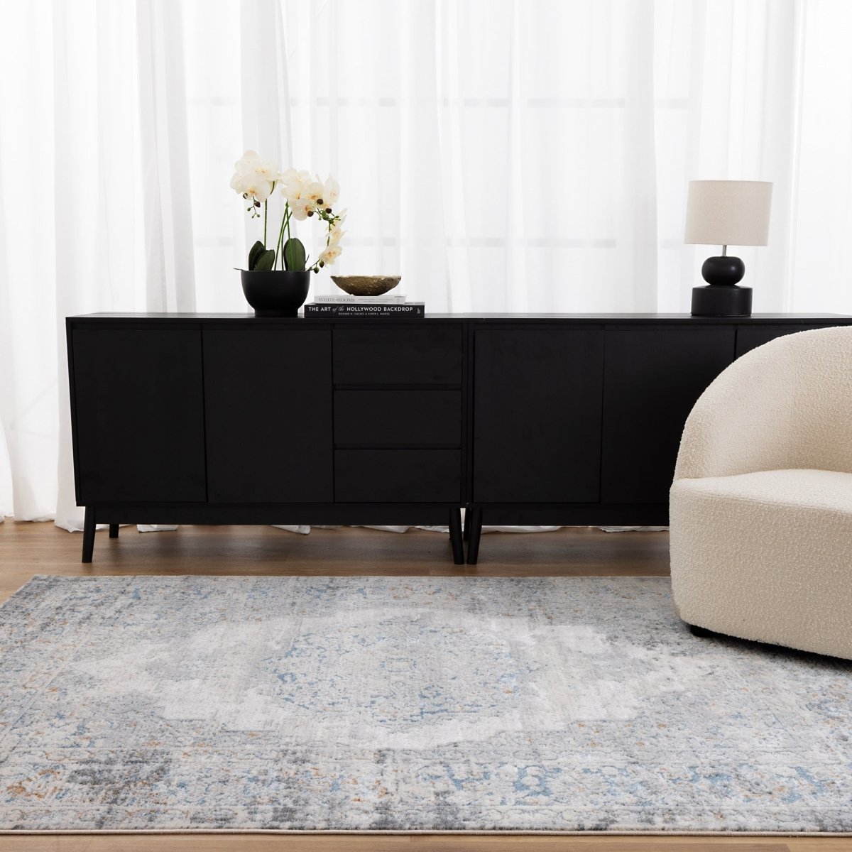 Pierre Cardin Medallion Blue Rug