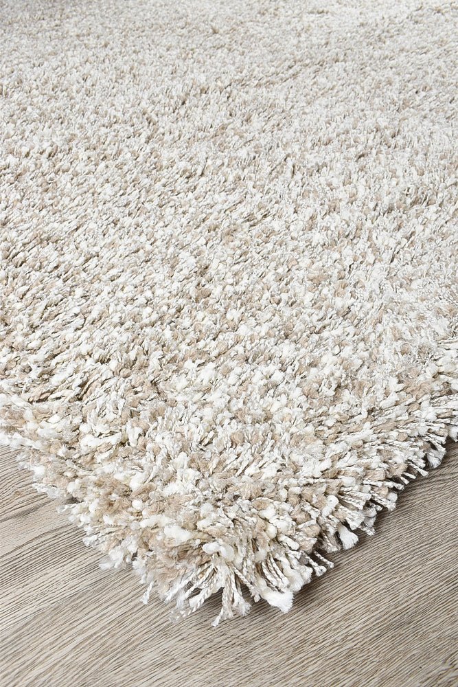 Plain Beige Shaggy Rug