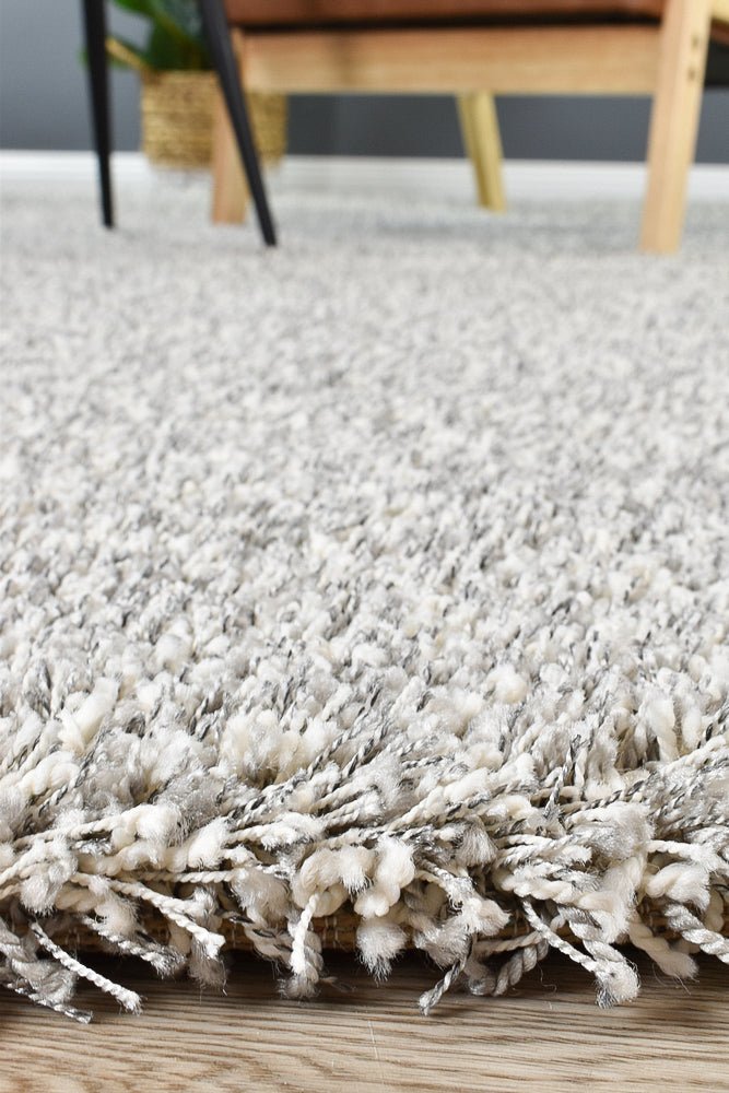 Plain Grey Shaggy Rug