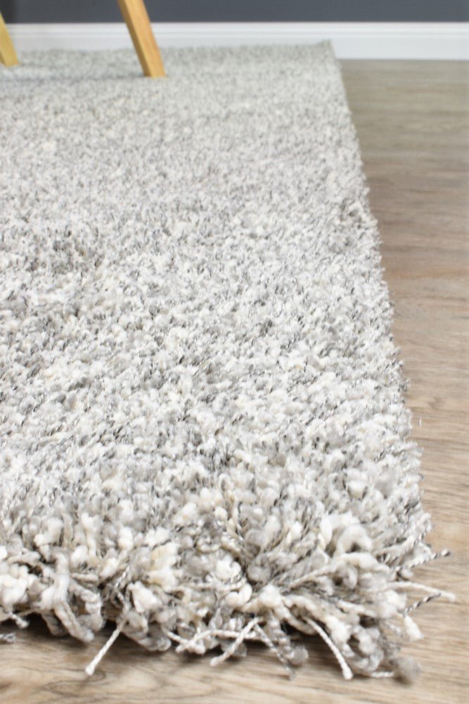 Plain Grey Shaggy Rug