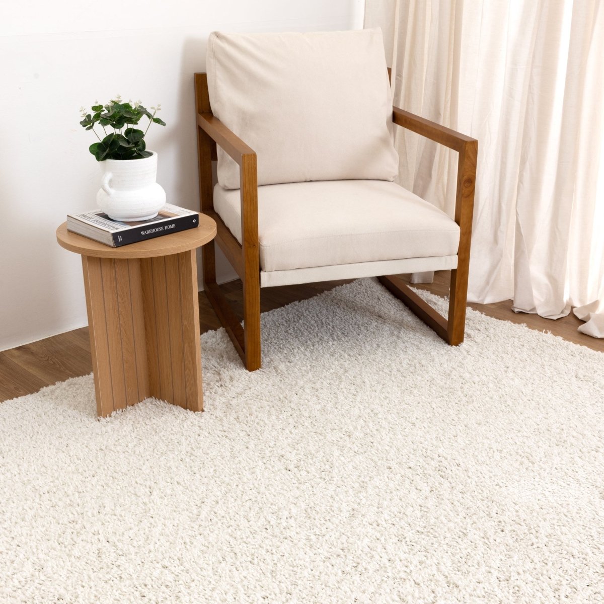 Plush Bone Shaggy Rug Area Rug | Ruggy