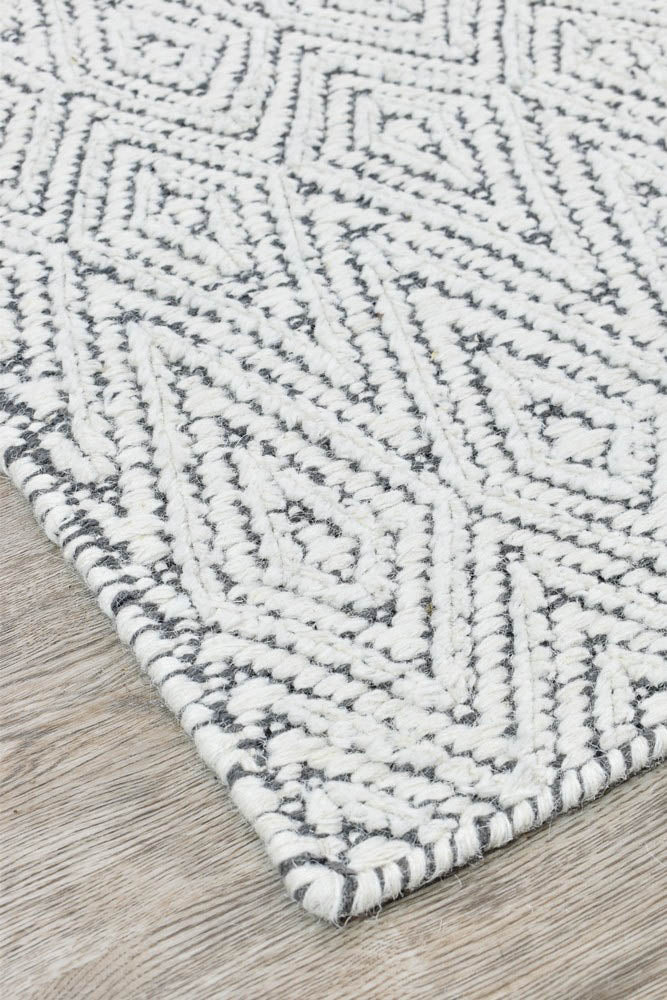 Puruma Ivory Grey Wool Rug