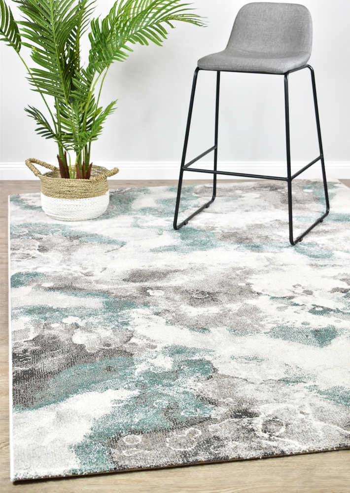 Quill Drop Green Modern Rug