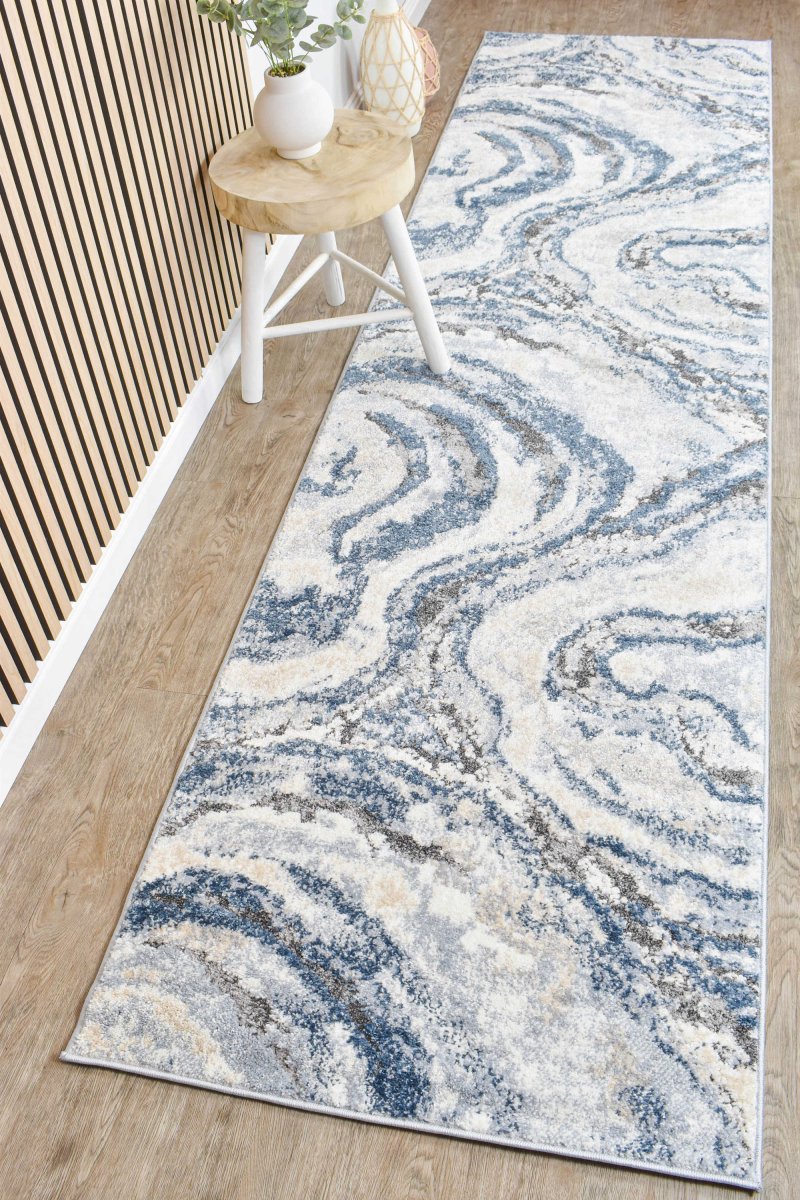 Raya Blue Wave Hallway Runner