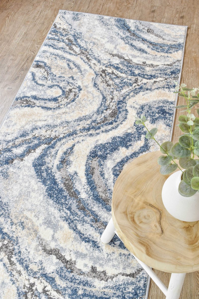 Raya Blue Wave Modern Rug