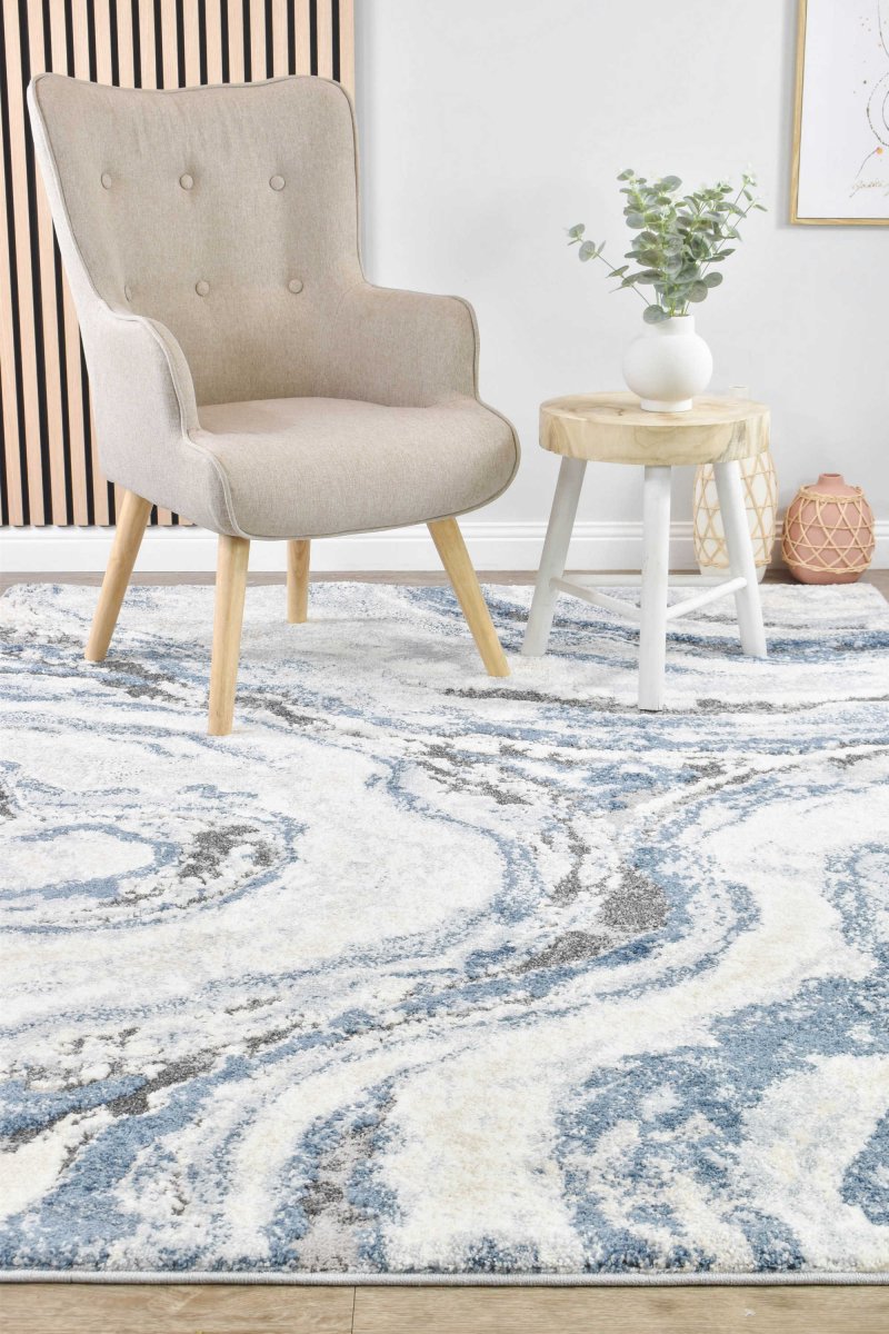 Raya Blue Wave Modern Rug