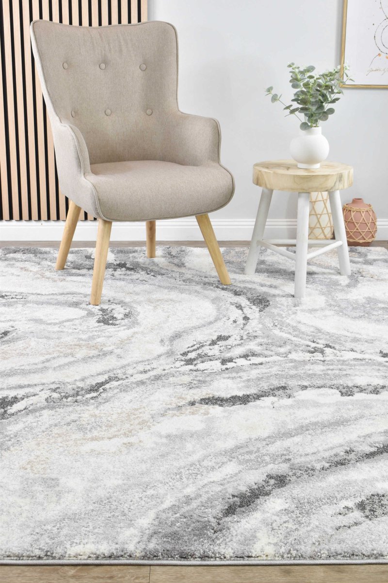 Raya Grey Wave Modern Rug